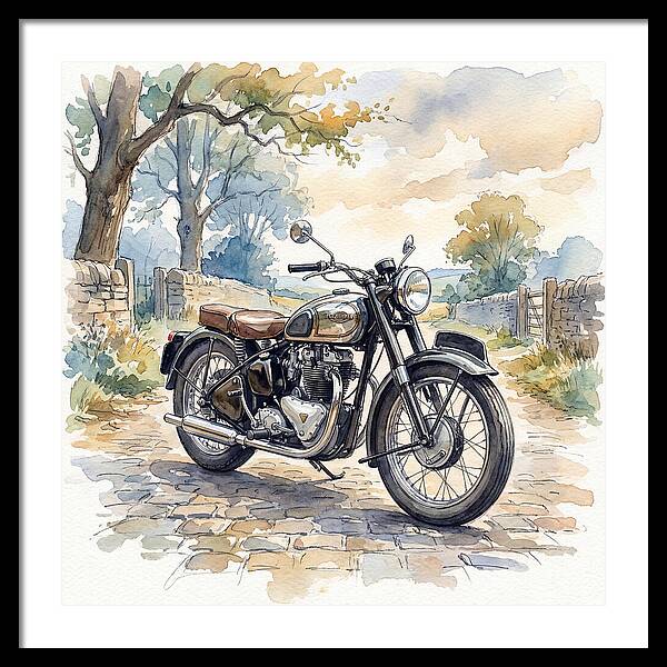 Vintage Motorcycle In Nature