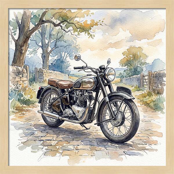 Vintage Motorcycle In Nature