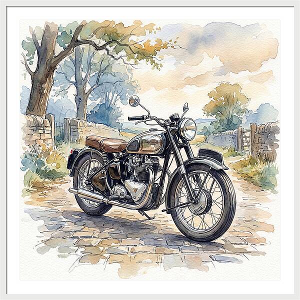 Vintage Motorcycle In Nature