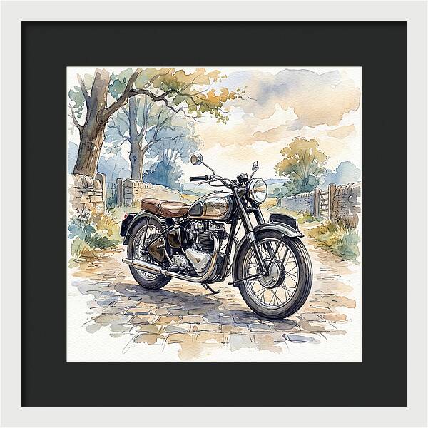 Vintage Motorcycle In Nature