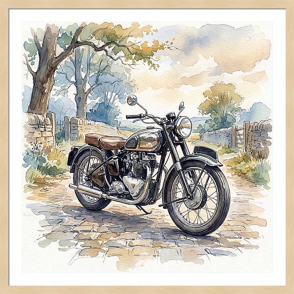 Vintage Motorcycle In Nature