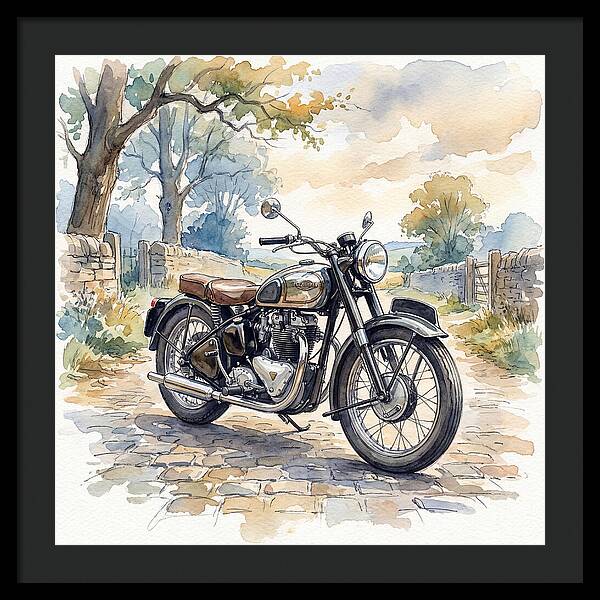 Vintage Motorcycle In Nature