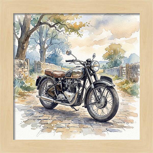 Vintage Motorcycle In Nature