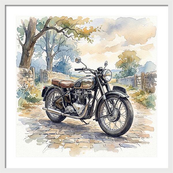 Vintage Motorcycle In Nature