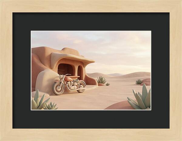 Vintage Motorcycle In The Desert