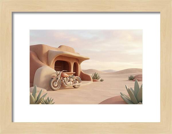 Vintage Motorcycle In The Desert