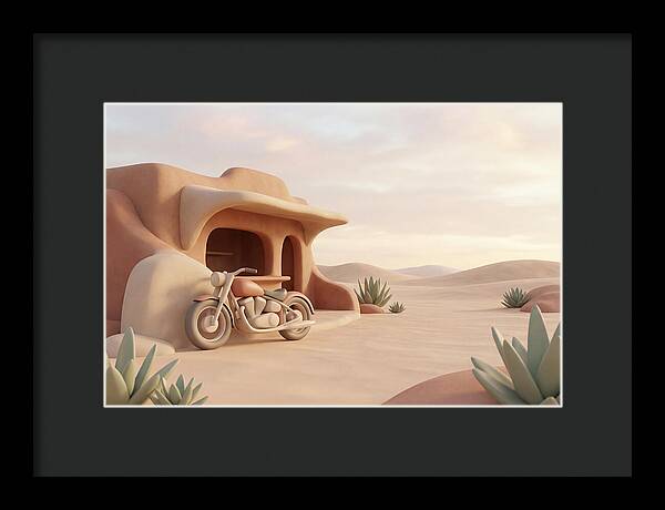 Vintage Motorcycle In The Desert