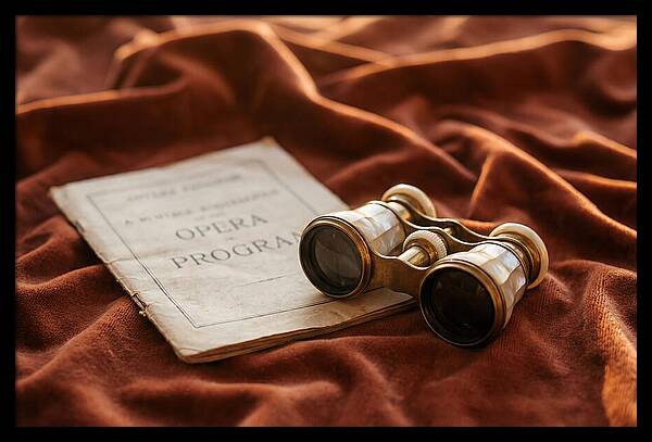 Vintage Opera Glasses On Velvet