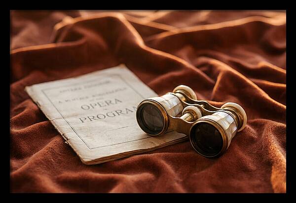 Vintage Opera Glasses On Velvet