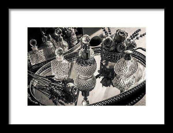 Vintage Perfume Bottles Reflection