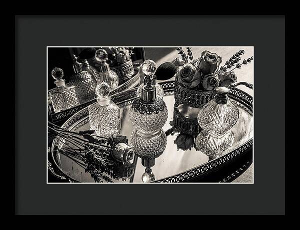 Vintage Perfume Bottles Reflection