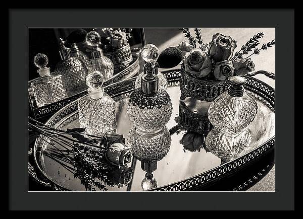 Vintage Perfume Bottles Reflection