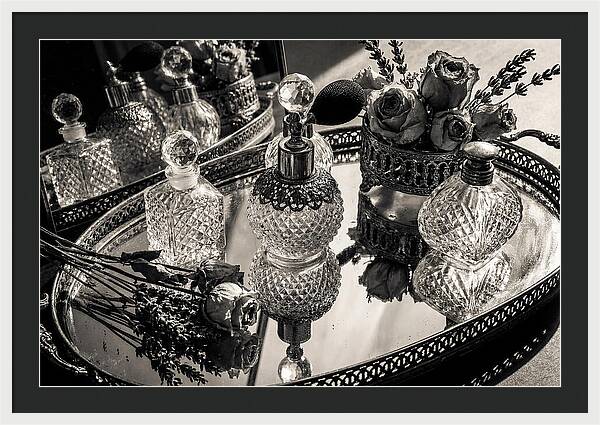 Vintage Perfume Bottles Reflection