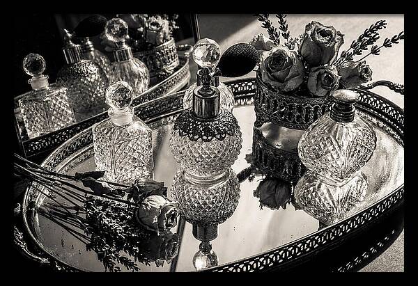 Vintage Perfume Bottles Reflection