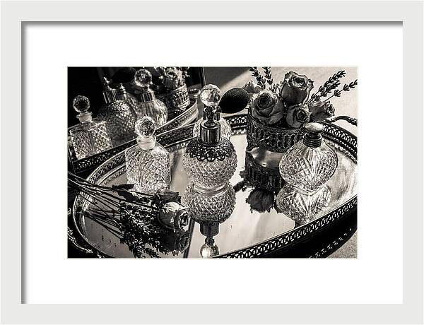 Vintage Perfume Bottles Reflection