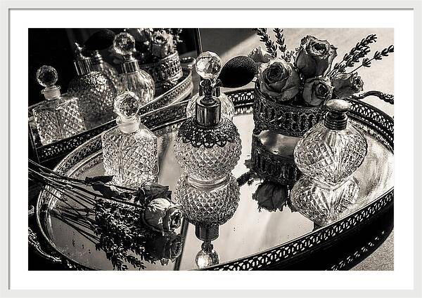 Vintage Perfume Bottles Reflection