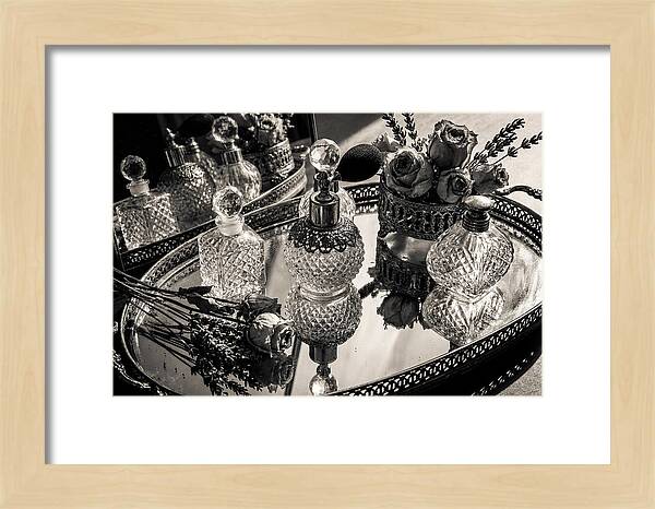 Vintage Perfume Bottles Reflection