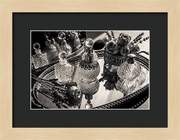 Vintage Perfume Bottles Reflection