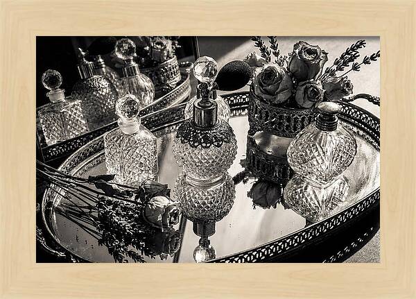 Vintage Perfume Bottles Reflection