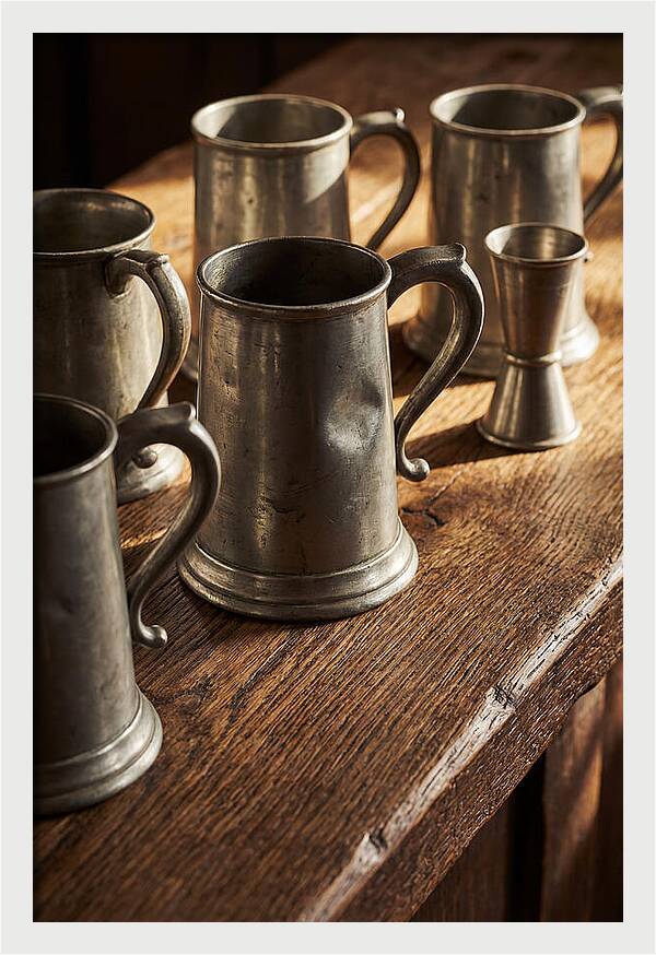 Vintage Pewter Tankards And Measures