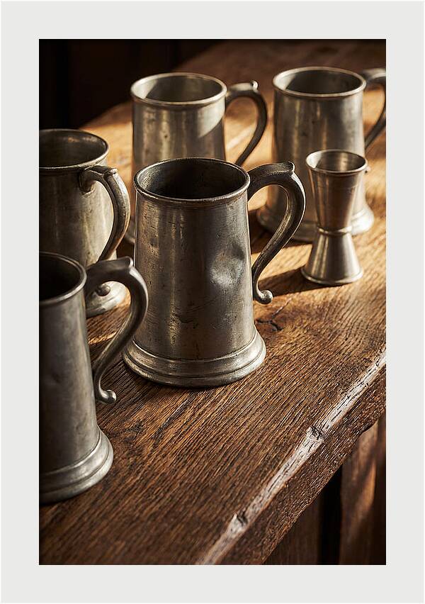 Vintage Pewter Tankards And Measures