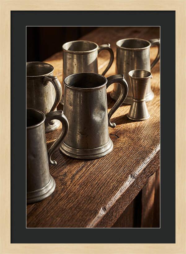 Vintage Pewter Tankards And Measures