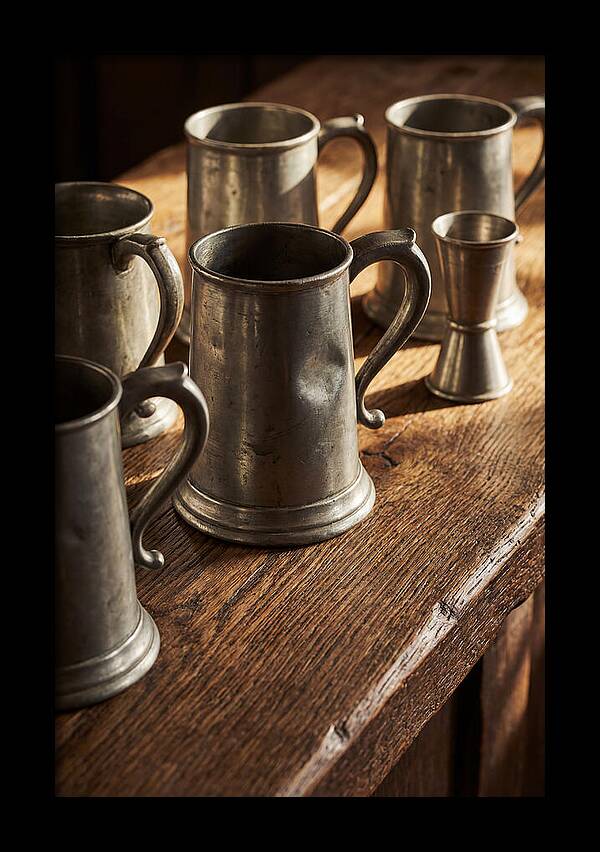 Vintage Pewter Tankards And Measures