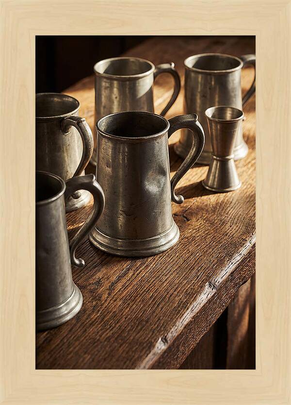 Vintage Pewter Tankards And Measures