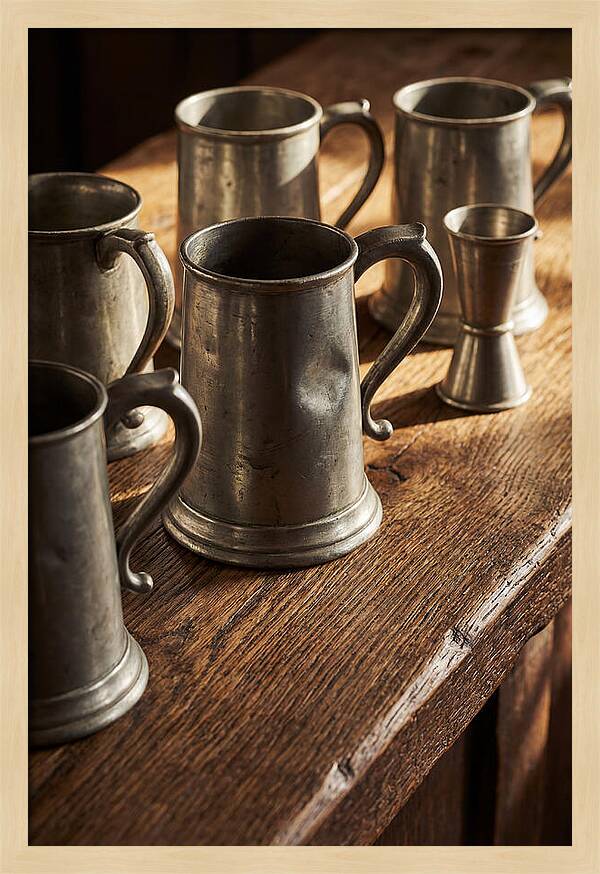 Vintage Pewter Tankards And Measures
