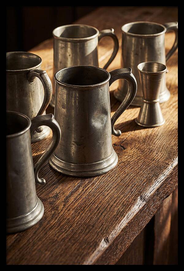 Vintage Pewter Tankards And Measures