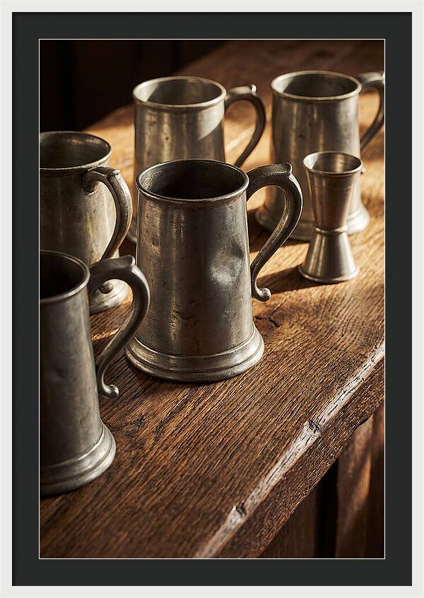 Vintage Pewter Tankards And Measures