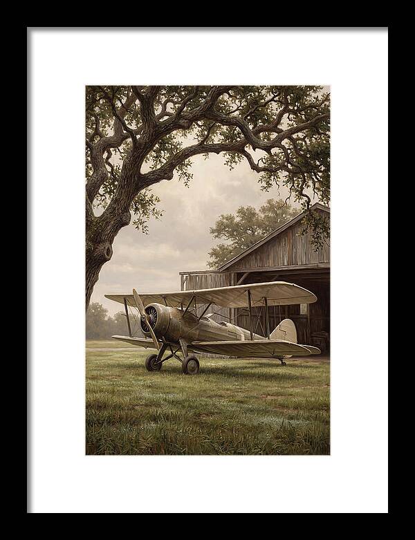 Vintage Propeller Plane On Airstrip