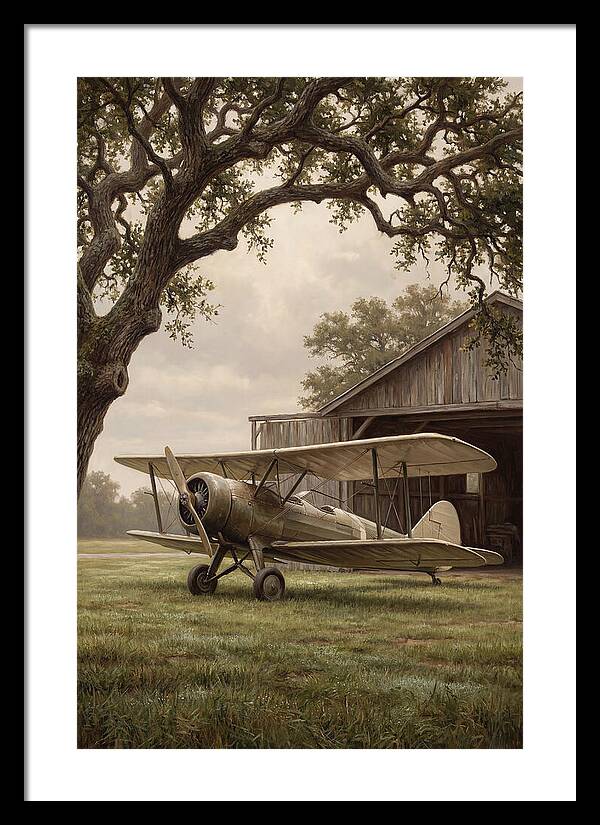Vintage Propeller Plane On Airstrip