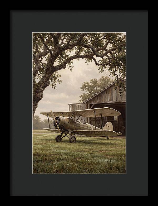 Vintage Propeller Plane On Airstrip