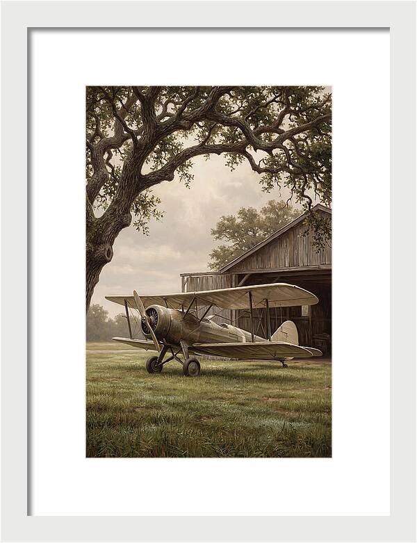 Vintage Propeller Plane On Airstrip