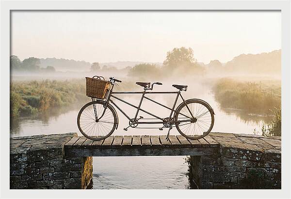 Vintage Tandem Bicycle By The River