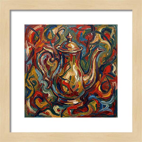 Vintage Teapot In Expressionist Style
