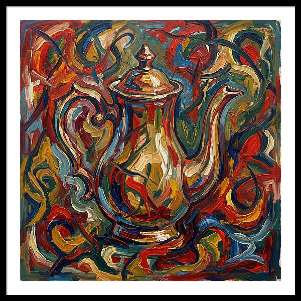 Vintage Teapot In Expressionist Style