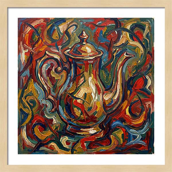 Vintage Teapot In Expressionist Style