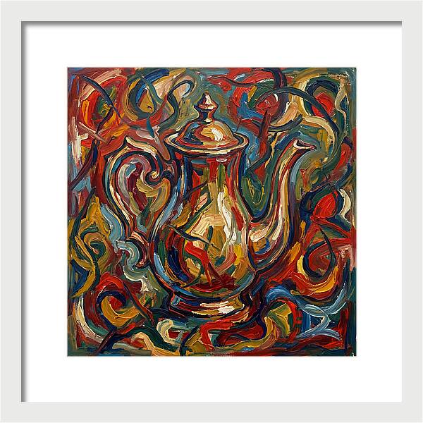 Vintage Teapot In Expressionist Style