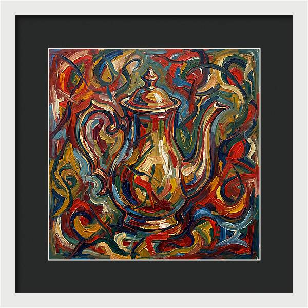 Vintage Teapot In Expressionist Style