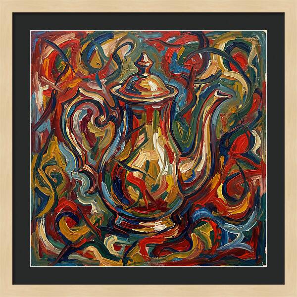 Vintage Teapot In Expressionist Style