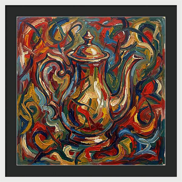 Vintage Teapot In Expressionist Style
