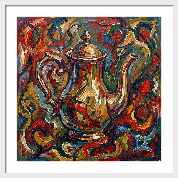 Vintage Teapot In Expressionist Style
