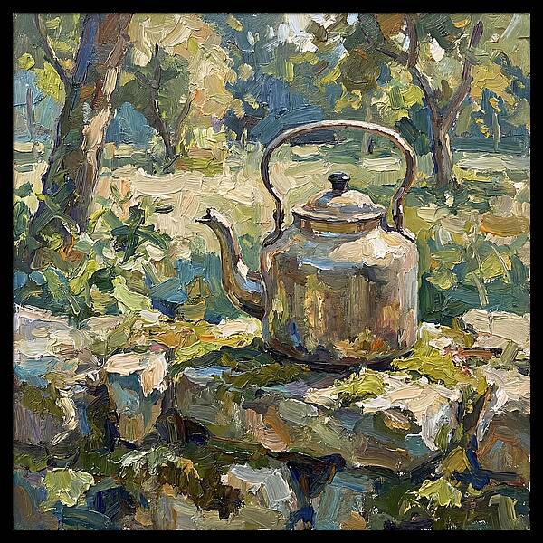 Vintage Teapot In Nature