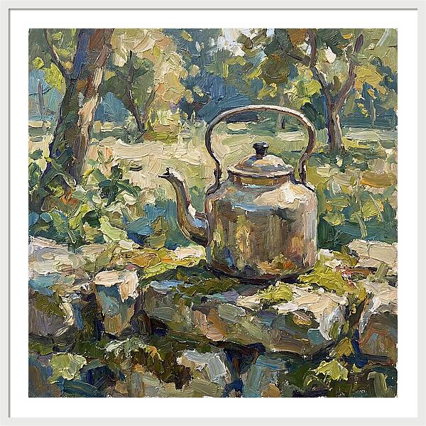 Vintage Teapot In Nature