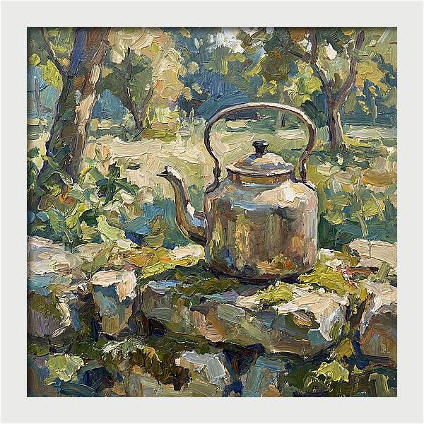 Vintage Teapot In Nature