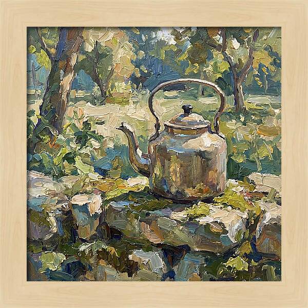 Vintage Teapot In Nature
