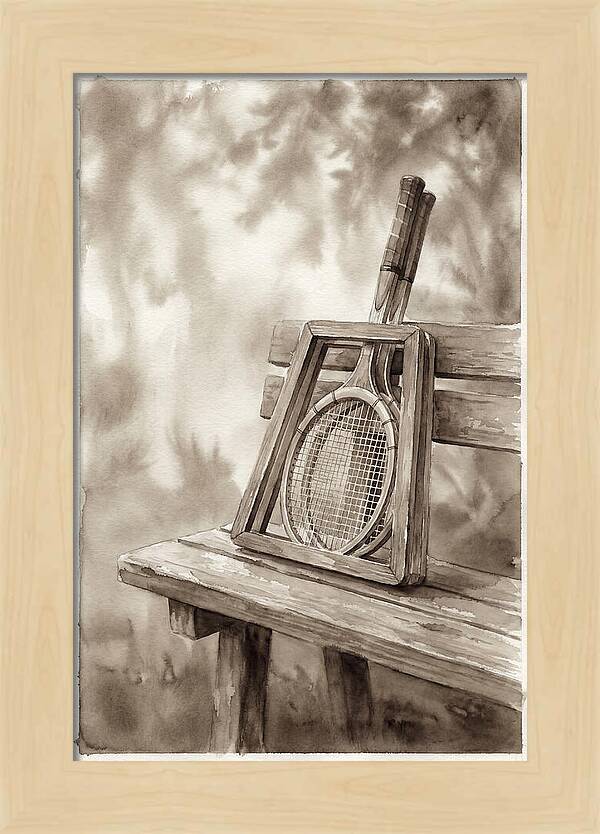 Vintage Tennis Equipment Still Life