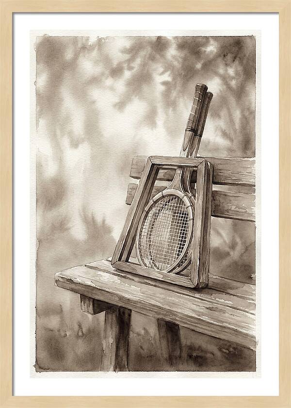 Vintage Tennis Equipment Still Life